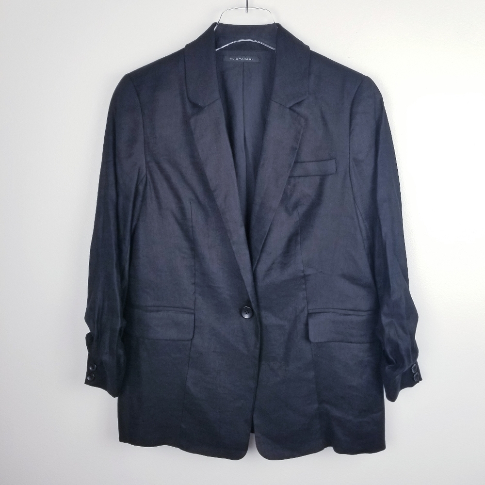 Elie Tahari Black Linen Blend Blazer NWT, size 2